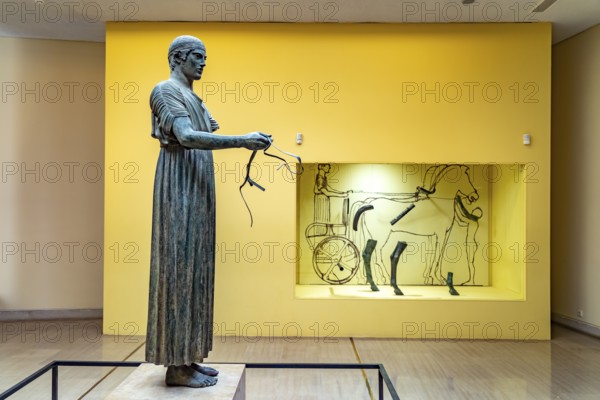 The famous statue of the charioteer of Delphi in the Archaeological Museum, UNESCO World Heritage Site in Delphi, Greece