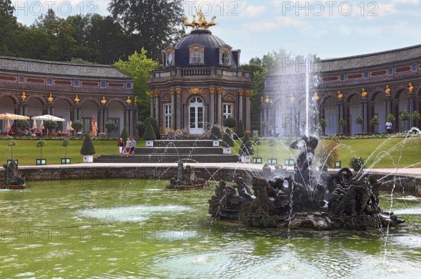Water features of the Upper Grotto, Sun Temple, Hermitage in Bayreuth, Upper Franconia, Bavaria, Germany