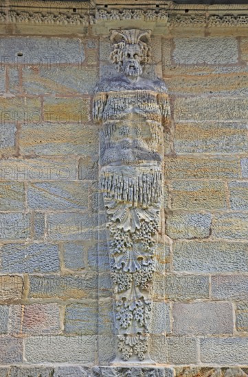 On the wall of the old castle in the Hermitage in Bayreuth, Upper Franconia, Bavaria, Germany