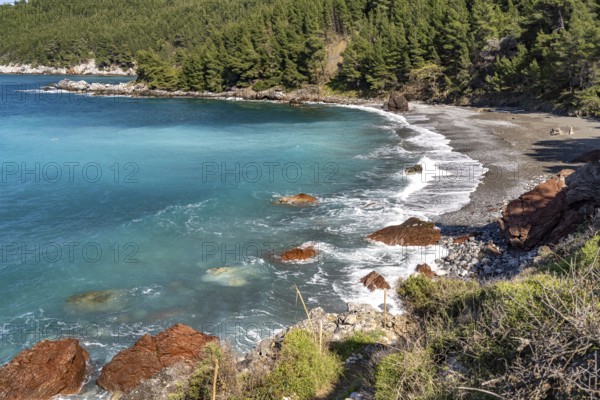 Karbouna beach near the village of Pili or Pelio, island of Euboea or Evia, Greece