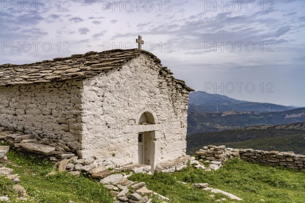 Small church on Mount Ochi near Styra, Euboea or Evia island, Greece