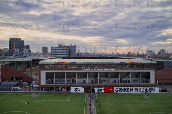 Training grounds in front of FC St. Pauli Millerntor Stadium, Free and Hanseatic City of Hamburg, Germany