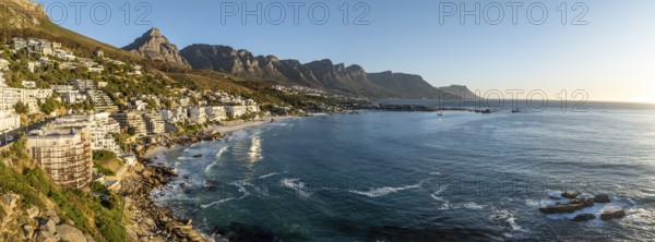 City view, aerial view, ocean with Clifton Beach, Cape Town, South Africa