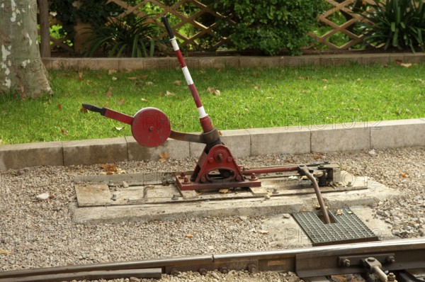 Switch lever for tram switch, SÃ³ller, Majorca, Spain