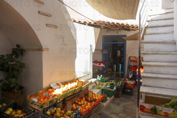 Alley in the old town of Naxos, Cyclades, Greece