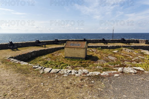 Kongens Bastion (Königsbastion), a historic coastal fortification, listed buildings, ChristiansÃ¸, Christiansö, Ertholmene, Pea Islands, Bornholm, Baltic Sea, Denmark