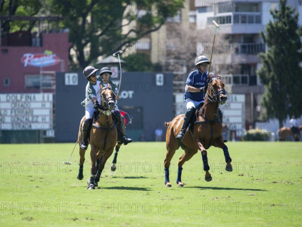 Scene at the 132nd Argentinean Open Polo Championship (Spanish 132nd Abierto Argentino de Polo de Palermo) in the Polo Stadium playing between La Hache Cria y Polo and La Dolfina 2 in Buenos Aires, Argentina