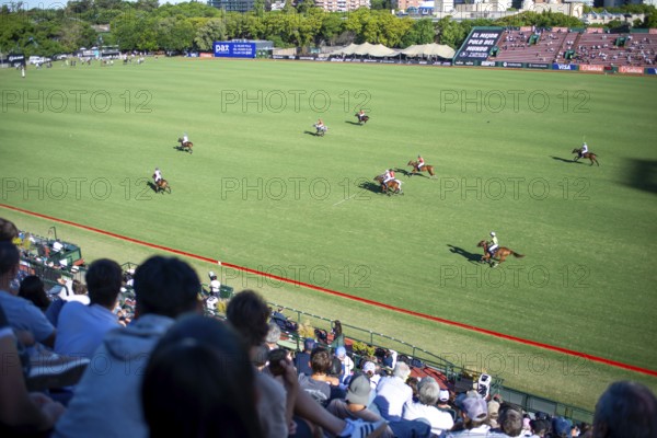 Spectators at the 132nd Argentine Open Polo Championship (Spanish 132nd Abierto Argentino de Polo de Palermo) at the Polo Stadium playing between La Irenita la Hache and La Ensenada in Buenos Aires, Argentina