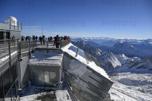 Mountain station of the cable car to the Zugspitze (2962 m), German side, Grainau municipality, Garmisch-Partenkirchen district, Bavaria, Germany