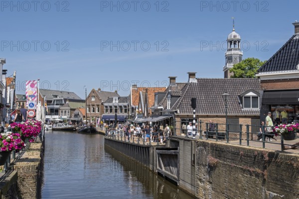 The main canal in Lemmer, Friesland province, the Netherlands