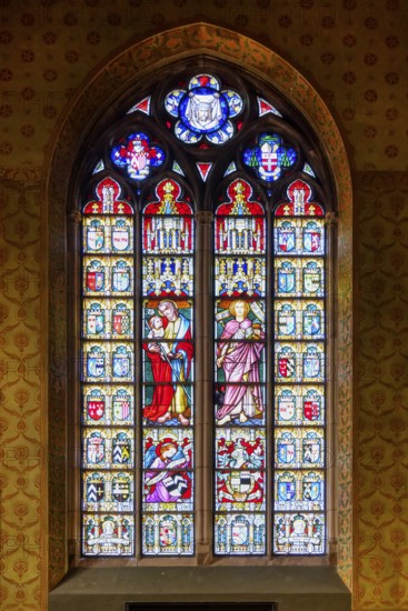 Holy Blood chapel, Figurative stained-glass window, Bruges, Belgium