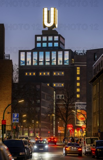 The Dortmunder U, art museum, former brewery, video screens in windows, North Rhine-Westphalia, Germany