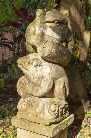 Stone sculpture in Puri Saren Agung, the historic temple of the official residence of the royal family, Ubud, Bali, Indonesia