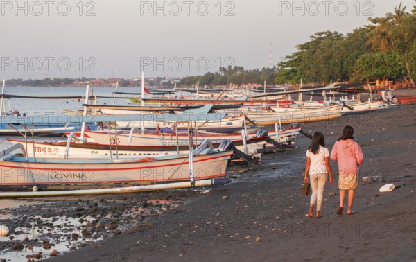 Fishing outrigger boats, Lovina, Bali, Indonesia