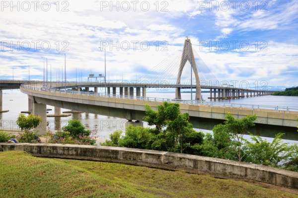 30 km long Temburong Bridge, also known as the Sultan Haji Omar Ali Saifuddien Bridge, Bandar Seri Begawan, Brunei