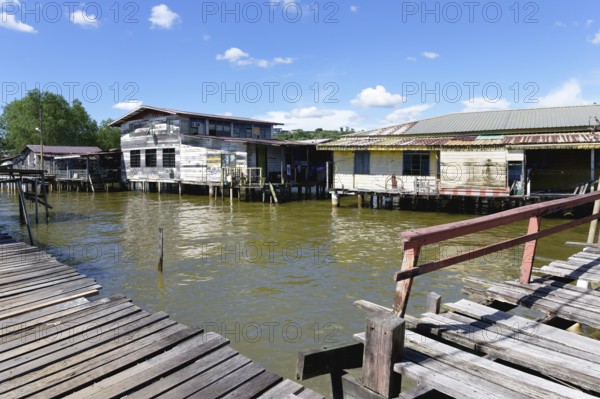 Kampong Ayer water village, Walkways and houses on stilts, Bandar Seri Begawan, Brunei