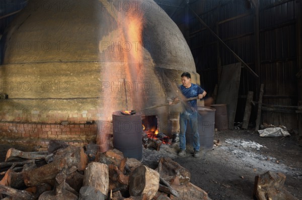 Traditional charcoal making factory, Ipoh, Malaysia