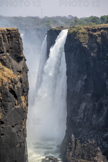 Water plunges into the depths, Victoria Falls and Gorge, Zimbabwe