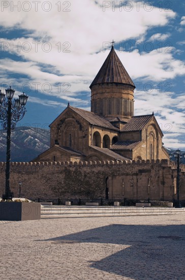 Svetitskhoveli, the main patriarchal cathedral of the Georgian Orthodox Church, erected in honor of the twelve Apostles in Mtskheta. It has been a UNESCO World Heritage Site since 1994