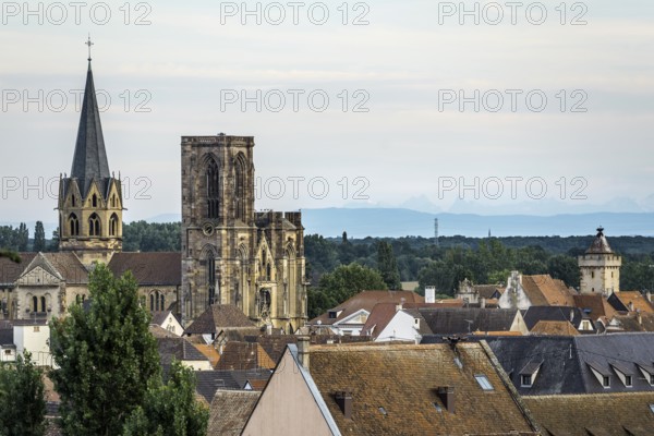 Picturesque village with half-timbered houses, Eguisheim, Haut-Rhin, Alsace, France