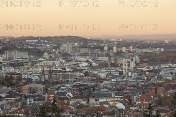 City view from Haigst down to the valley and city center Stuttgart Germany
