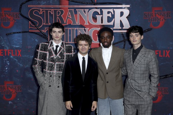 Finn Wolfhard, Gaten Matarazzo, Caleb McLaughlin, Noah Schnapp - Stranger Things Fan Event Season 5, Tempelhof Airport, Hangar 7, Berlin, 18.11.25