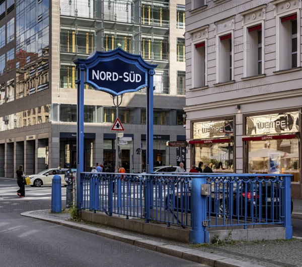 Entrance to the currently closed and former FriedrichstraÃŸe subway station, provisionally renamed Nord-SÃ¼d, Berlin, Germany