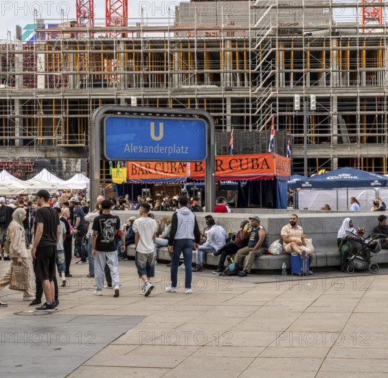 Collection of people on Alexanderplatz, Berlin, Germany