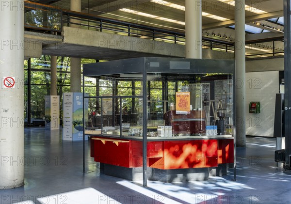 Vacant glass rotunda and former doorman's lodge in the Technische UniversitÃ¤t Berlin building on MarchstraÃŸe, Berlin, Germany