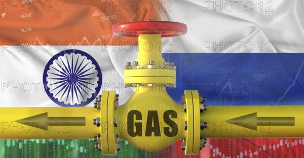 Russian gas export pipeline to India. Gas exports from Russia to India on financial chart