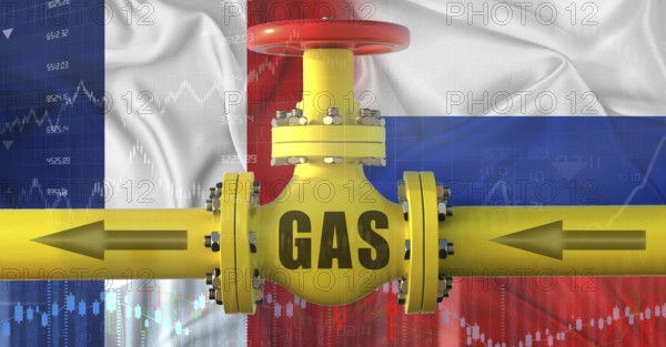 Russian gas export pipeline to France. Gas exports from Russia to France on financial chart