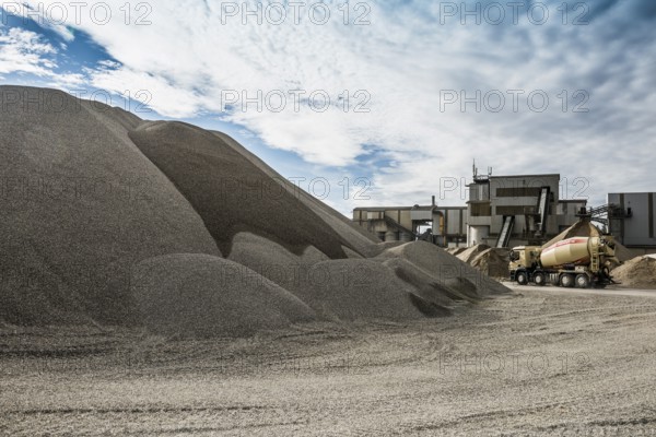 Gravel, gravel plant, gravel pit, near Breisach am Rhein, Breisgau, Baden-WÃ¼rttemberg, Germany