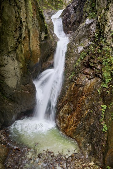Waterfall in the Durnand Gorge, Les Valettes, Canton of Valais, Switzerland