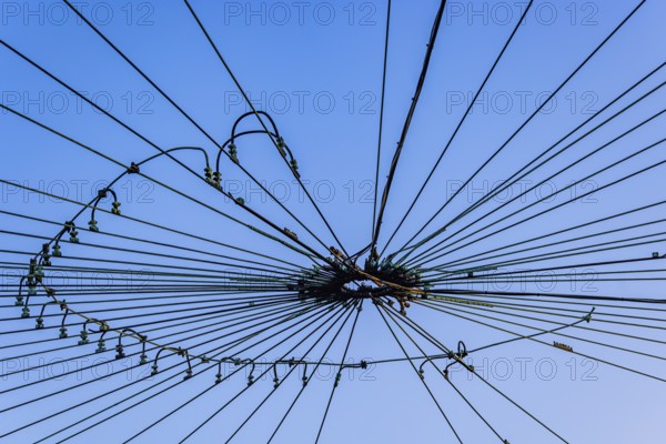 Overhead spider, Bahnpark Augsburg, Administrative Region of Swabia, Bavaria, Germany