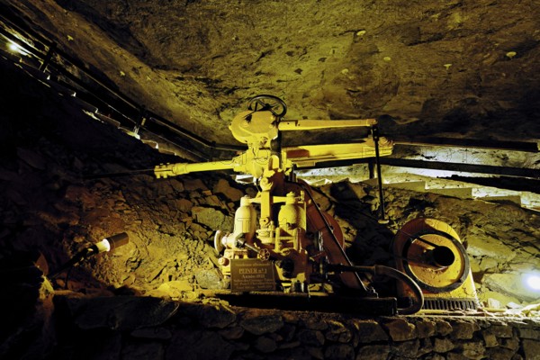 Old drilling machine, salt mine, Bex, Canton of Vaud, Switzerland