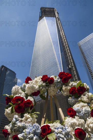 High-rise construction site, skyscraper construction, One World Trade Center, Freedom Tower, 9-11 Memorial, Ground Zero, New York City, USA, North America, America