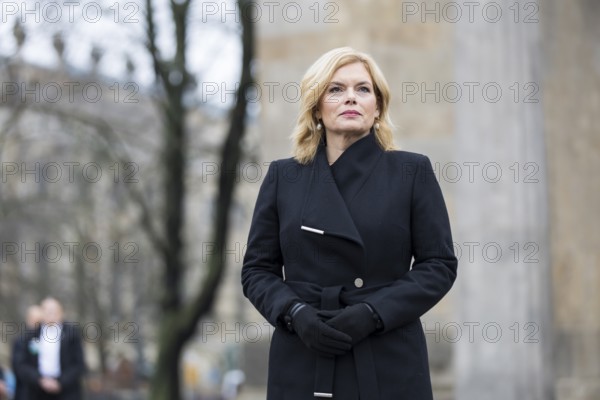 Julia Klöckner (President of the German Bundestag) in front of the Neue Wache after laying the wreath on Memorial Day in the Central Memorial of the Federal Republic of Germany for the Victims of War and Tyranny. Berlin, 16.11.2025