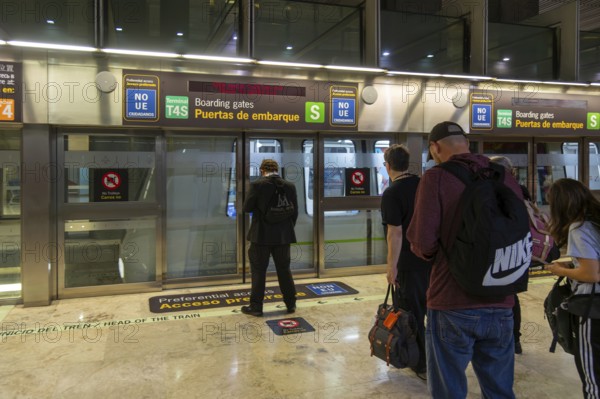 Shuttle train service to boarding gates, terminal 4 building, Adolfo SuÃ¡rez Madridâ€“Barajas airport, Madrid, Spain