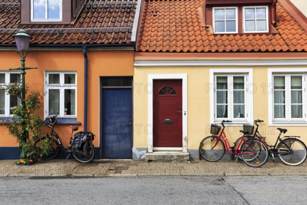 Colourful traditional houses, picturesque old town, Ystad, Sweden