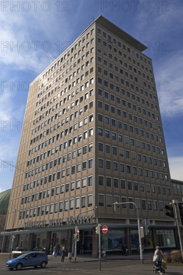 Listed PlÃ¤rrer Tower) from the 1950s, today EWAG Tower, Nuremberg, Middle Franconia, Bavaria, Germany