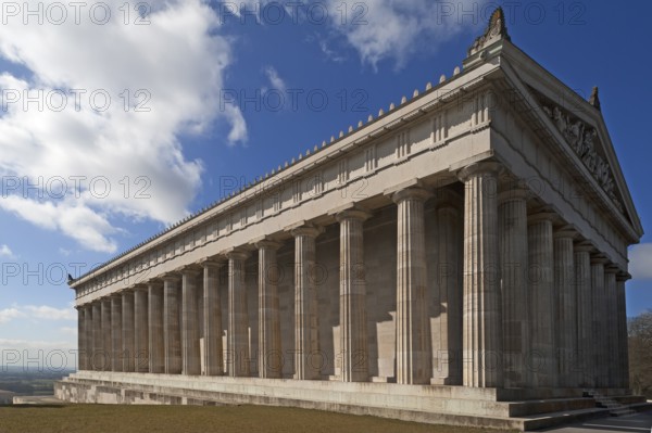 Valhalla Memorial was built as a Greek temple in the style of a Doric Peripteros, honoring important personalities since 1842, Danube on the Danube, Upper Palatinate, Bavaria, Germany