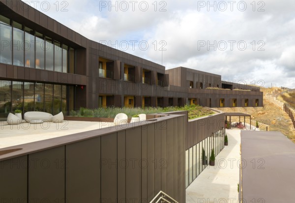 Modern architecture of new Parador de Molina de AragÃ³n, Guadalajara province, Castile-La Mancha, Spain