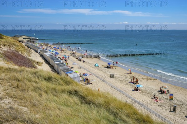 Westkapelle, Zeeland, Netherlands - Westkapelle beach near Domburg. Behind Strandpaviljoen Scheldezicht