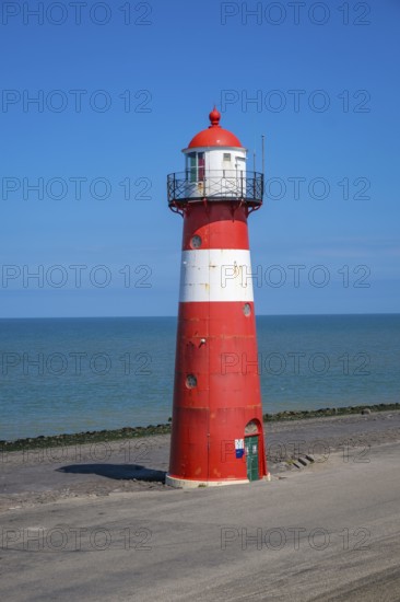 Westkapelle, Zeeland, Netherlands - Lighthouse Westkapelle, lighthouse 't Lage Licht. The lighthouse on the dyke is also called Noorderhoofd