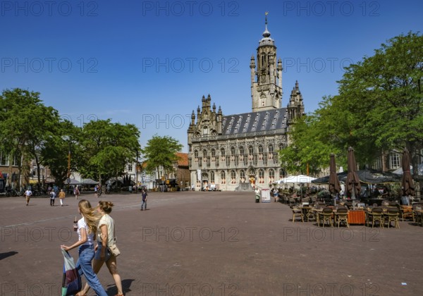Middelburg, Zeeland, Netherlands - Stadhuis Middelburg. The town hall on the market square in the historic city centre is a landmark of the city