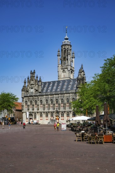 Middelburg, Zeeland, Netherlands - Stadhuis Middelburg. The town hall on the market square in the historic city centre is a landmark of the city