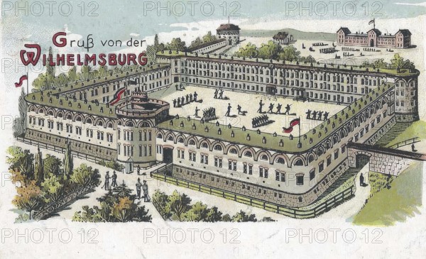 The Wilhelmsburg in Ulm in 1904, Baden-Württemberg, Germany, Historical, digitally restored reproduction from a 19th century original, Record date not stated
