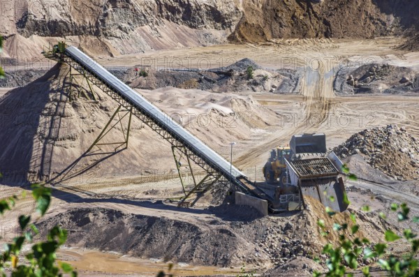 View of the sand pit of the company Radasand AB in Rada, Lidköping, Västergötland, Västra Götalands län, Sweden