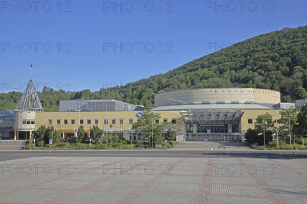 Congress Centrum with vehicle museum, congress centre, congress, centre, Platz der deutschen Einheit, Suhl, Franconia, Thuringia, Germany