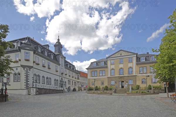 Renaissance town hall and office building, GoetheStadtMuseum, Goethe Museum, market square, Ilmenau, Thuringian Forest, Thuringia, Germany